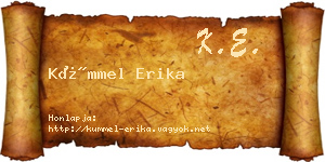 Kümmel Erika névjegykártya